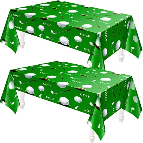 2 Piece Golf Party Decorations Tablecloth, 86 x 51 Inches