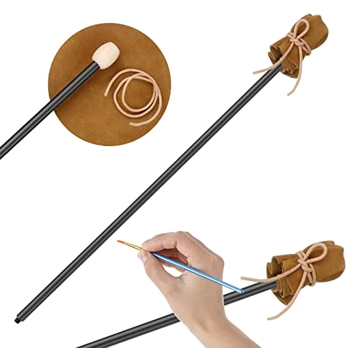 Mahl Stick for Steadying Painter Hand 32.7 Inch Aluminum Alloy Drawing Tool Artist's Painter's Hand Rest Tool with Artificial Leather for Painting Art Watercolor Oil Paint Sketching Supplies