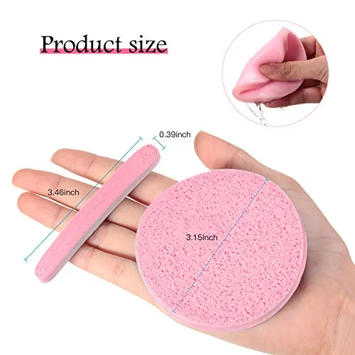 120 Pcs Compressed Facial Cleansing Sponges,Pink view 4