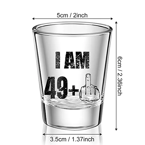 2 Pieces Middle Finger Shot Glass 2oz Black Funny Birthday Party Wine Glasses Present for Women and Men Celebrate Turning Birthday Decoration view 2
