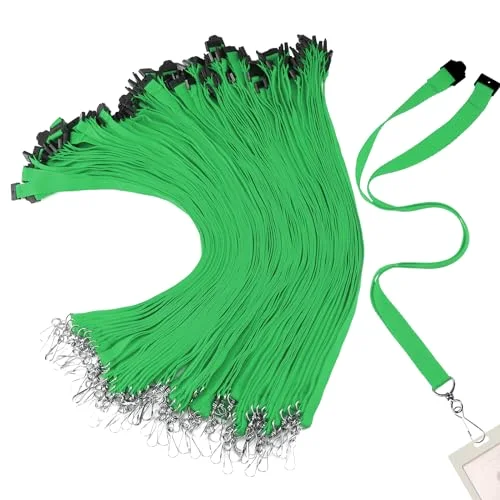120 Pcs Breakaway Lanyards with J Hook Bulk Flat for ID Badges Neck Badge Lanyards Card Name tag Holder Neck Straps
