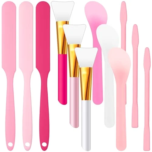 12 Pcs Silicone Stir Sticks Kit, Silicone Epoxy Brushes, Stir Tool Sticks, Mixing Spoon, Scraper DIY Crafts Tools for Resin Epoxy Liquid Paint