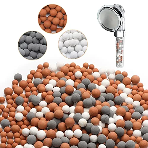Replacement Anion Mineral Shower Head Bead Refills Purifying Water Mineral Bead Filtration Stone Ball for Filtered Shower Head, Diameter 7-8 mm