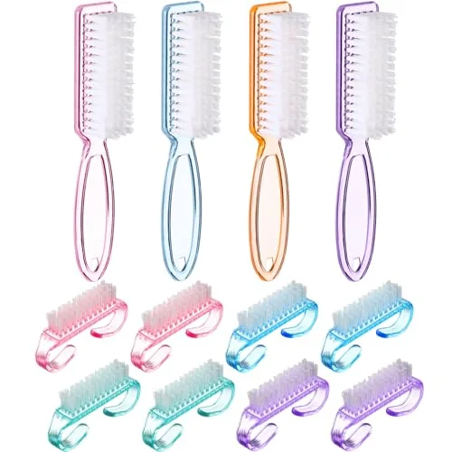 12 Pcs Nail Brushes for Cleaning, Fingernail Hand Toes,Transparent