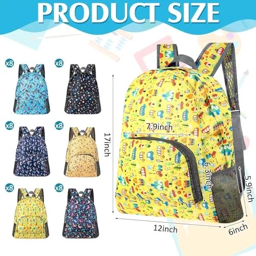 48 Pcs 17" Backpacks Bulk for Kids Colorful Bookbags for Elementary Middle High School Boys Girls Charity Donate view 2