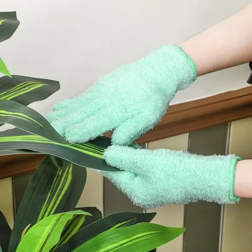 3 Pairs Microfiber Dusting Gloves for Plants Leaf, Small view 2