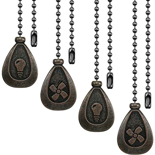 4 PCS Ceiling Fan Pull Chain Extender Light Ornament