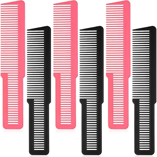 6 Flat Top Styling Comb,Black, Pink
