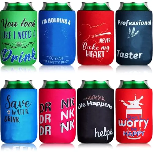40 Pcs Insulated Neoprene Beer Can Coolers with Funny Quotes