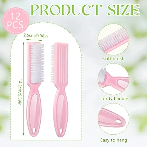 12 Pcs Nail Clipper Brush for Barber Fade,Light Pink view 2
