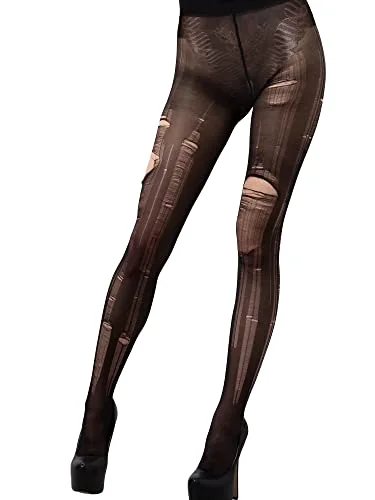 8 Pairs Black Ripped Tights Disposable Ripped Stockings for Women Gothic Leggings Grunge Pantyhose for Halloween DIY