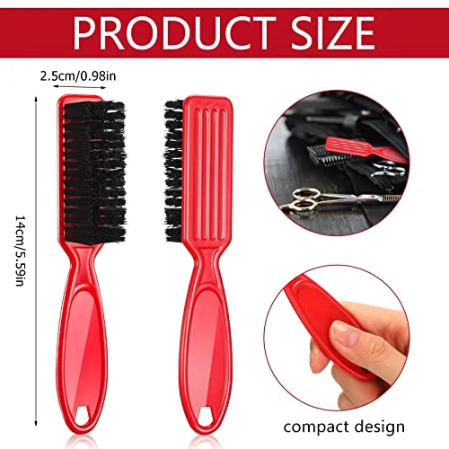 12 Pcs Nail Clipper Brush for Barber Fade,Red, Black, Gold, White view 2