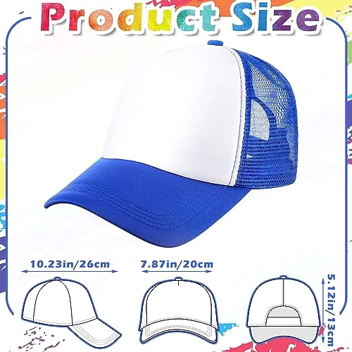 24 Pcs Trucker Hats Bulk DIY Gift, 8 Color, Adult view 3