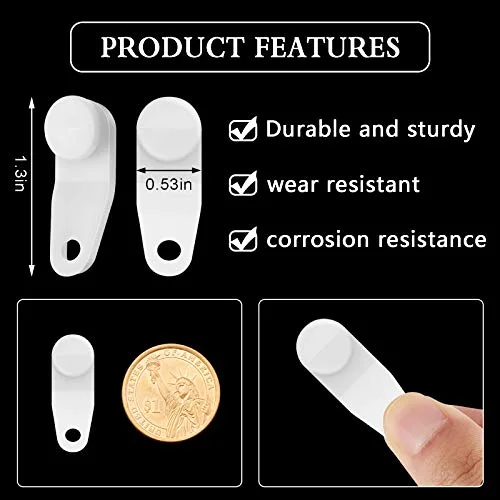 100 Pieces Traverse Rod Slides Curtain Replacement White Plastic Snap in Traversing Slides Track Glider Window Door Shower Curtain Accessories view 2