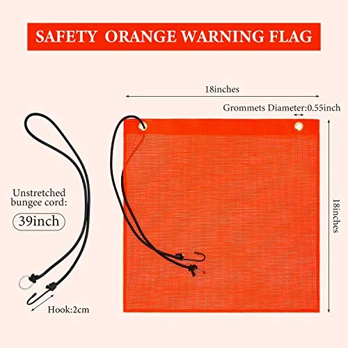2 Pcs 18x18 Inch Safety Warning Flags Orange for Trailer Truck view 2