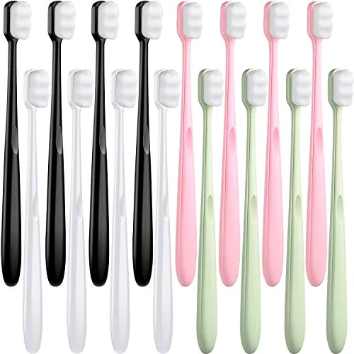 16 Pieces Extra Soft Toothbrush 20000 Bristles, Ultra Soft Toothbrush for Sensitive Micro Nano Fur Manual Tooth Brush with 20000 Bristle Adult Kid Children
