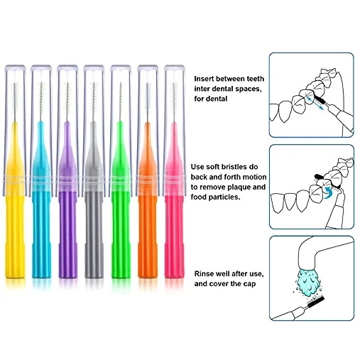 100 Interdental Brush Set, Stylish Colors view 3